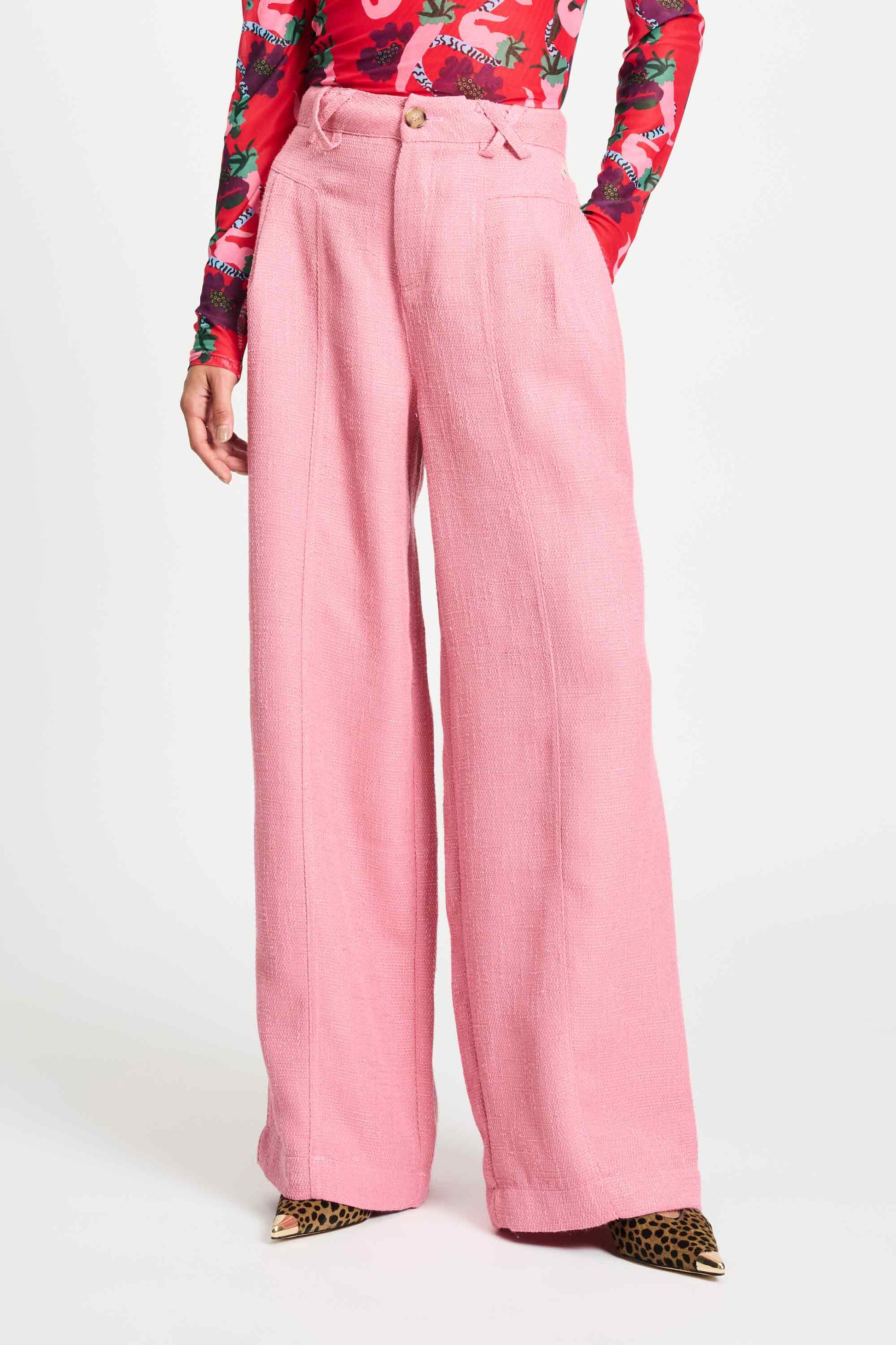POM Amsterdam Pants PANTALON - Bouclé Sweet Pink