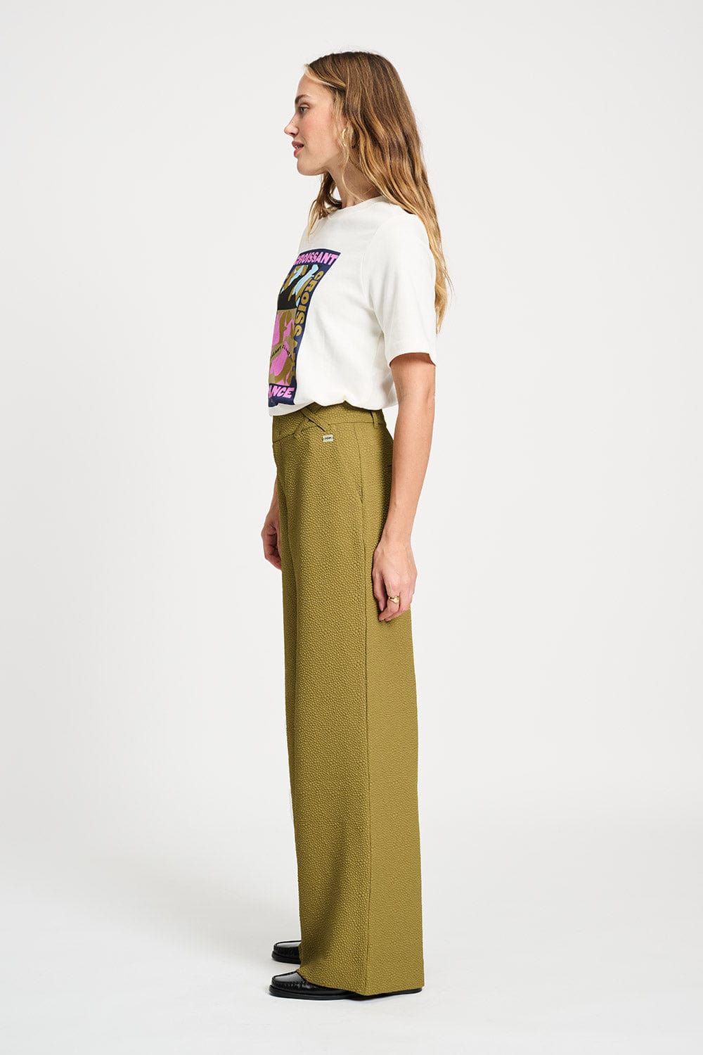 POM Amsterdam Pants PANTALON - Bubble Fresh Olive