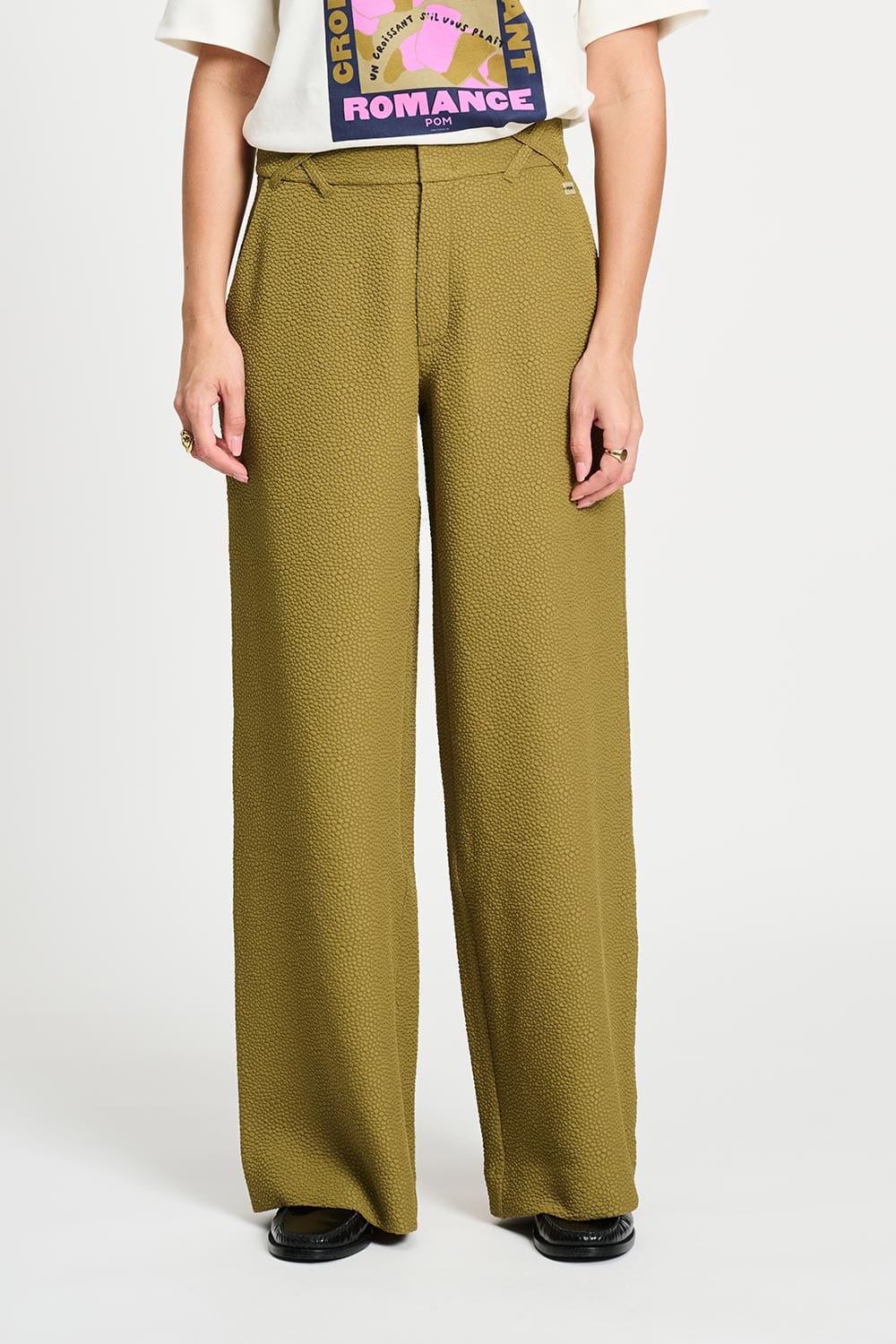 POM Amsterdam Pants PANTALON - Bubble Fresh Olive