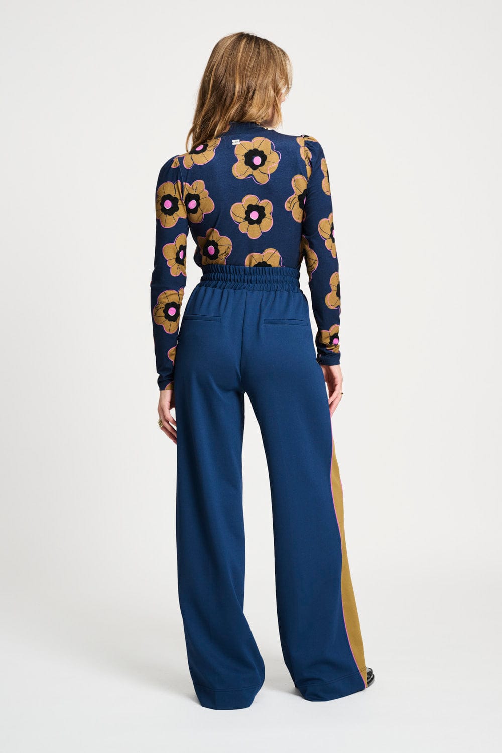 POM Amsterdam Pants PANTALON - Colourblock Nightfall Blue