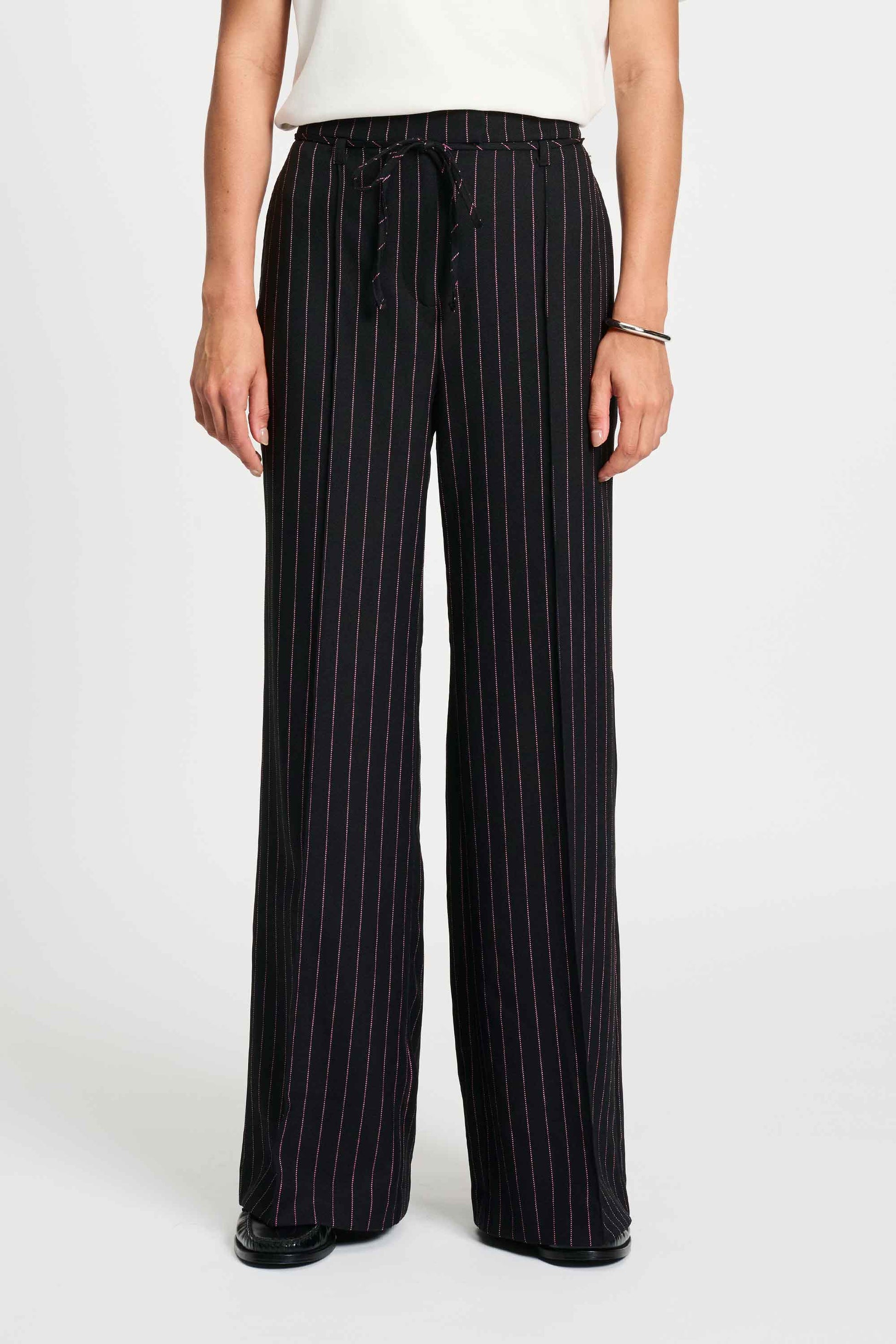 POM Amsterdam Pants PANTALON - Noir Striped