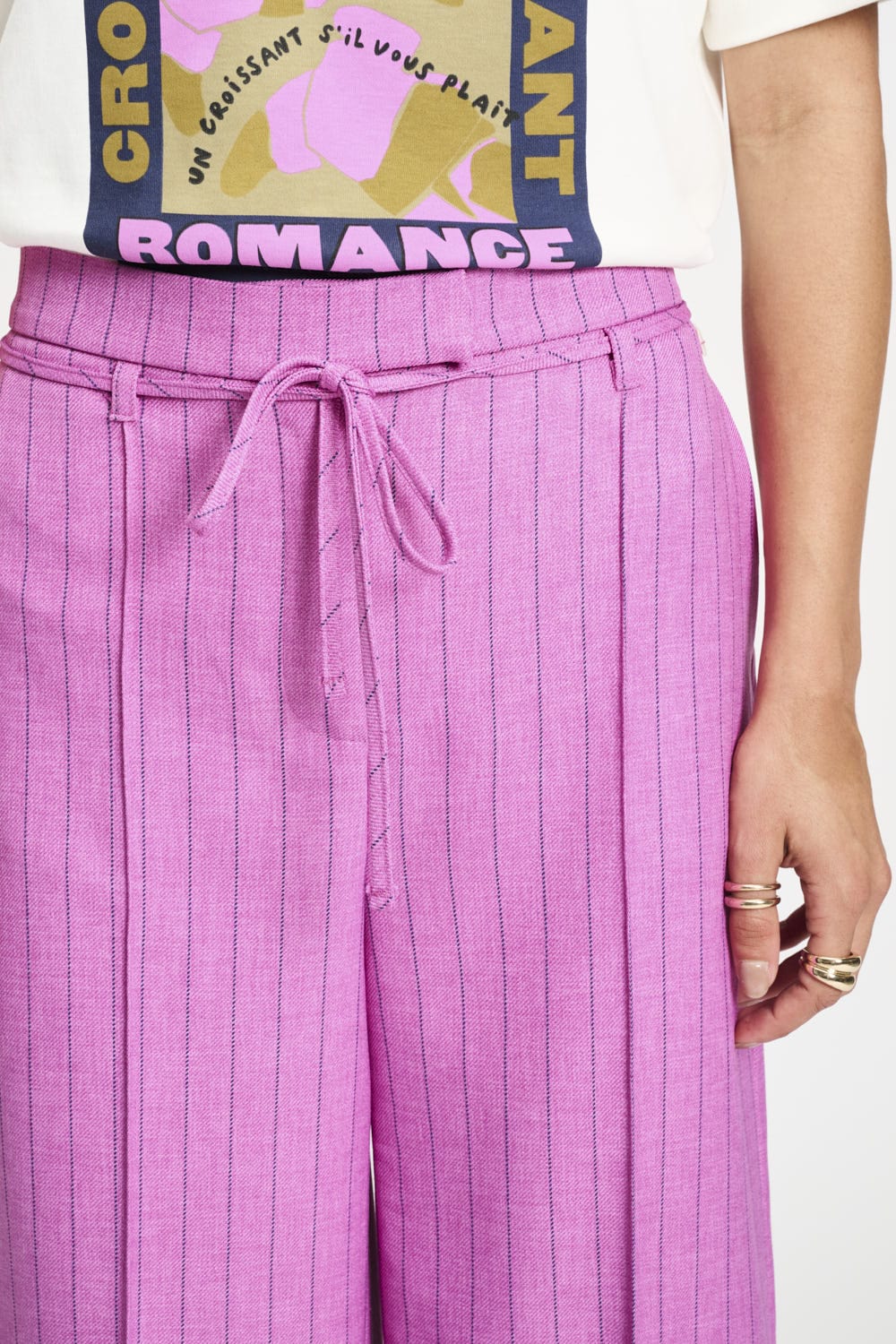 POM Amsterdam Pants PANTALON - Rose Doux Striped