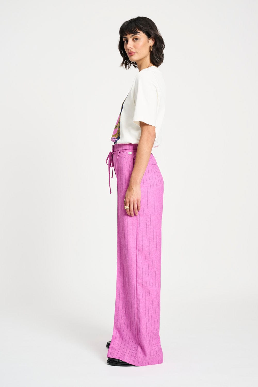 POM Amsterdam Pants PANTALON - Rose Doux Striped