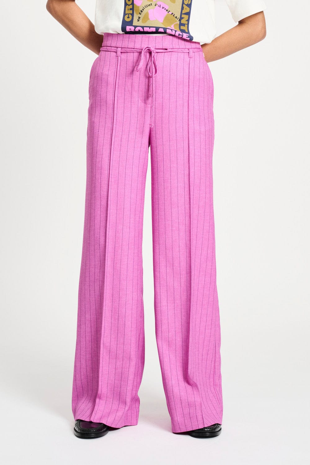 POM Amsterdam Pants PANTALON - Rose Doux Striped