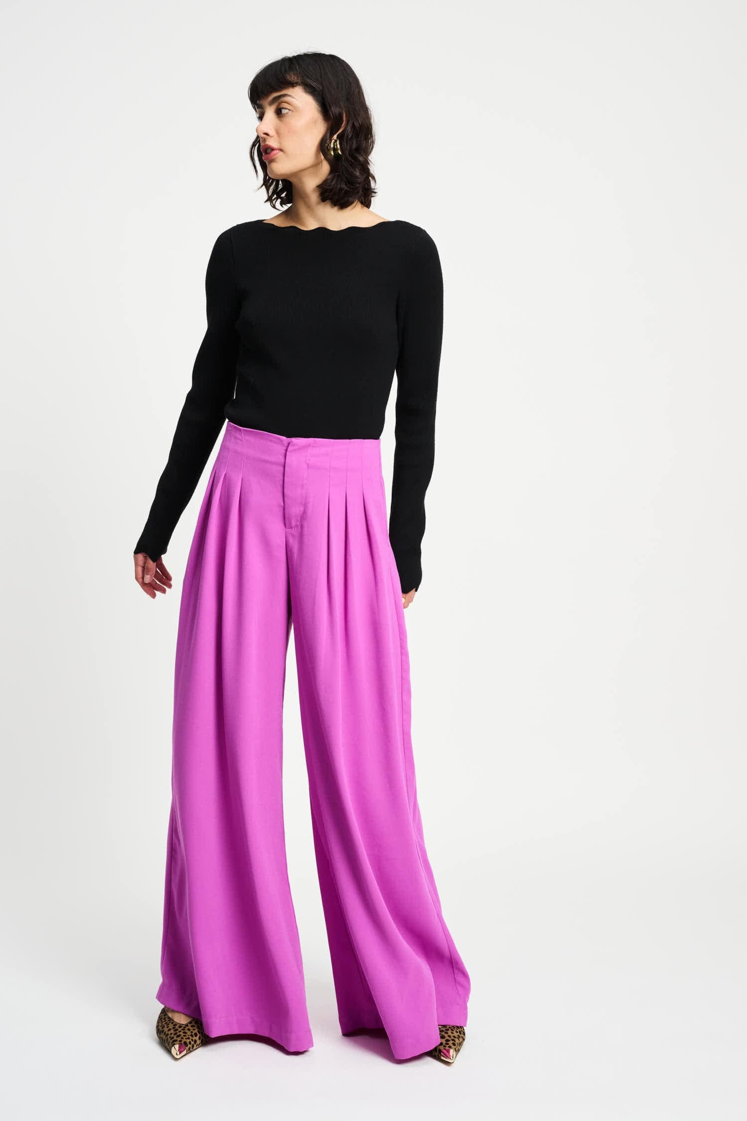 POM Amsterdam Pants PANTALON - Wide leg Frosting Pink