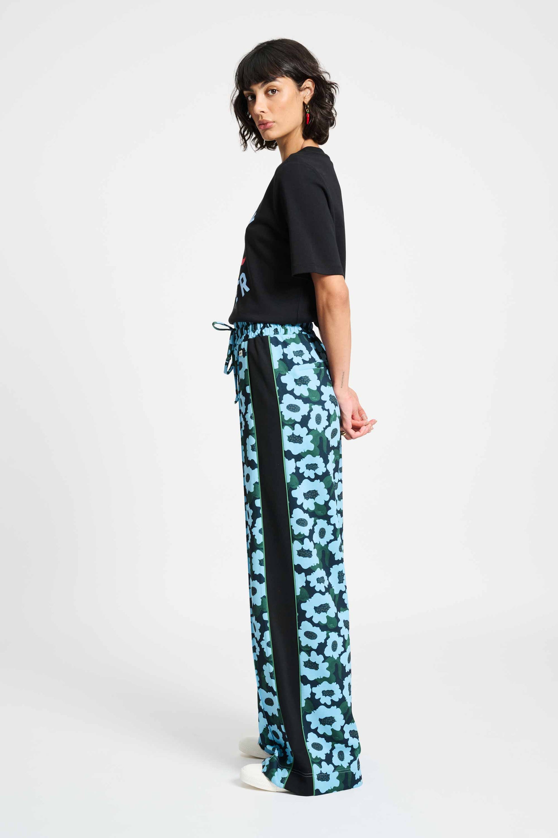 POM Amsterdam Pants PANTALON - Wild Flowers Blue