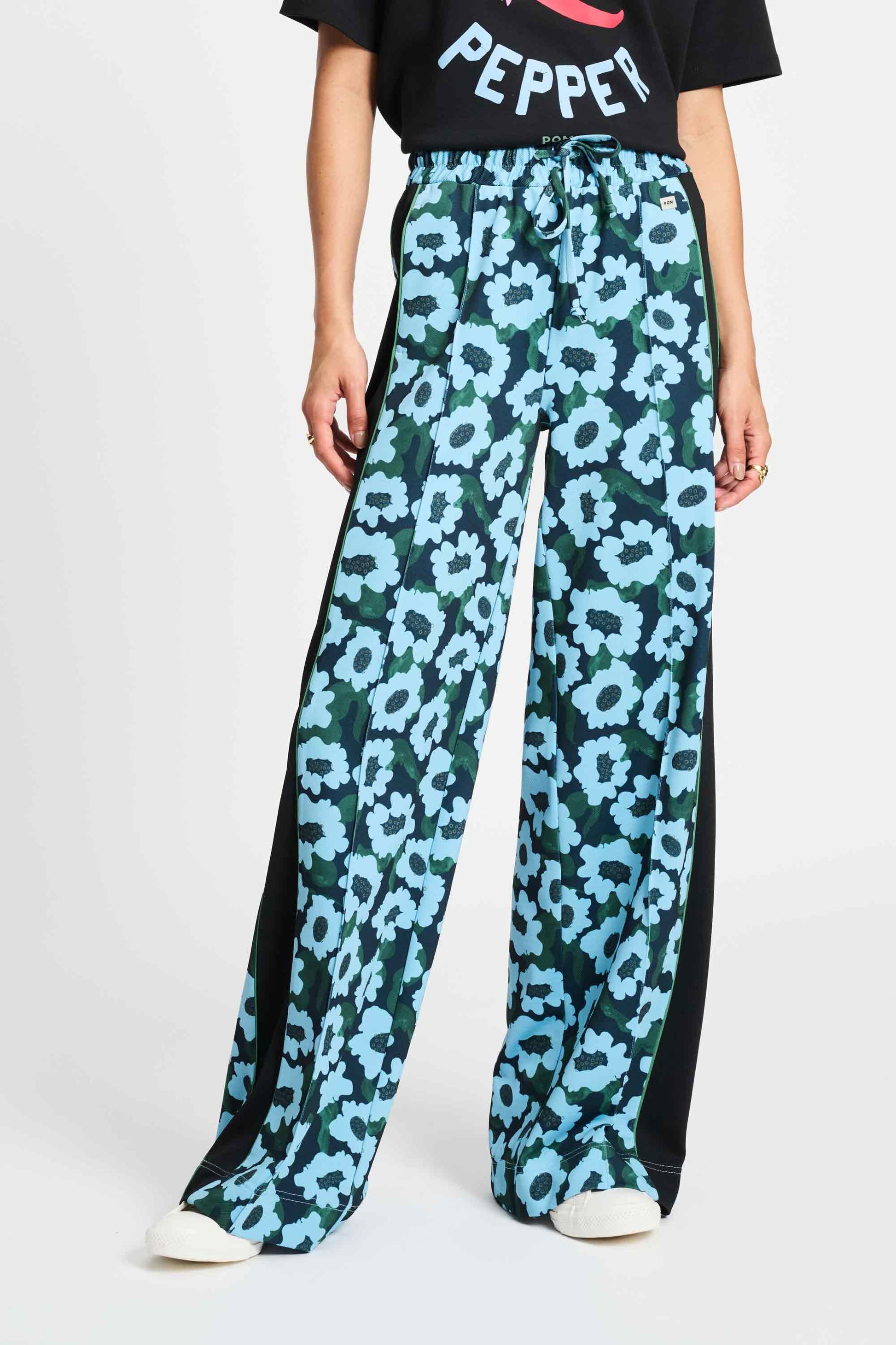 POM Amsterdam Pants PANTALON - Wild Flowers Blue