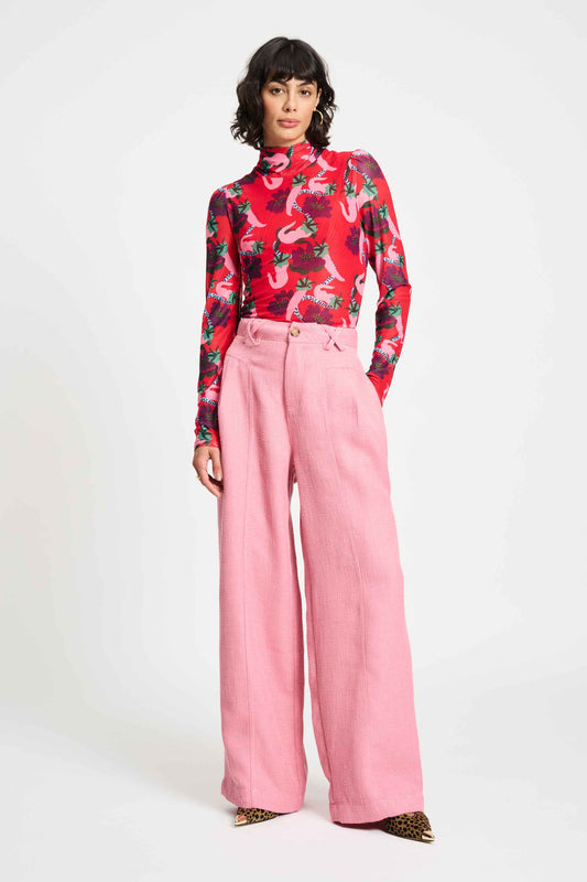 POM Amsterdam Pants Pink / 34 PANTALON - Bouclé Sweet Pink