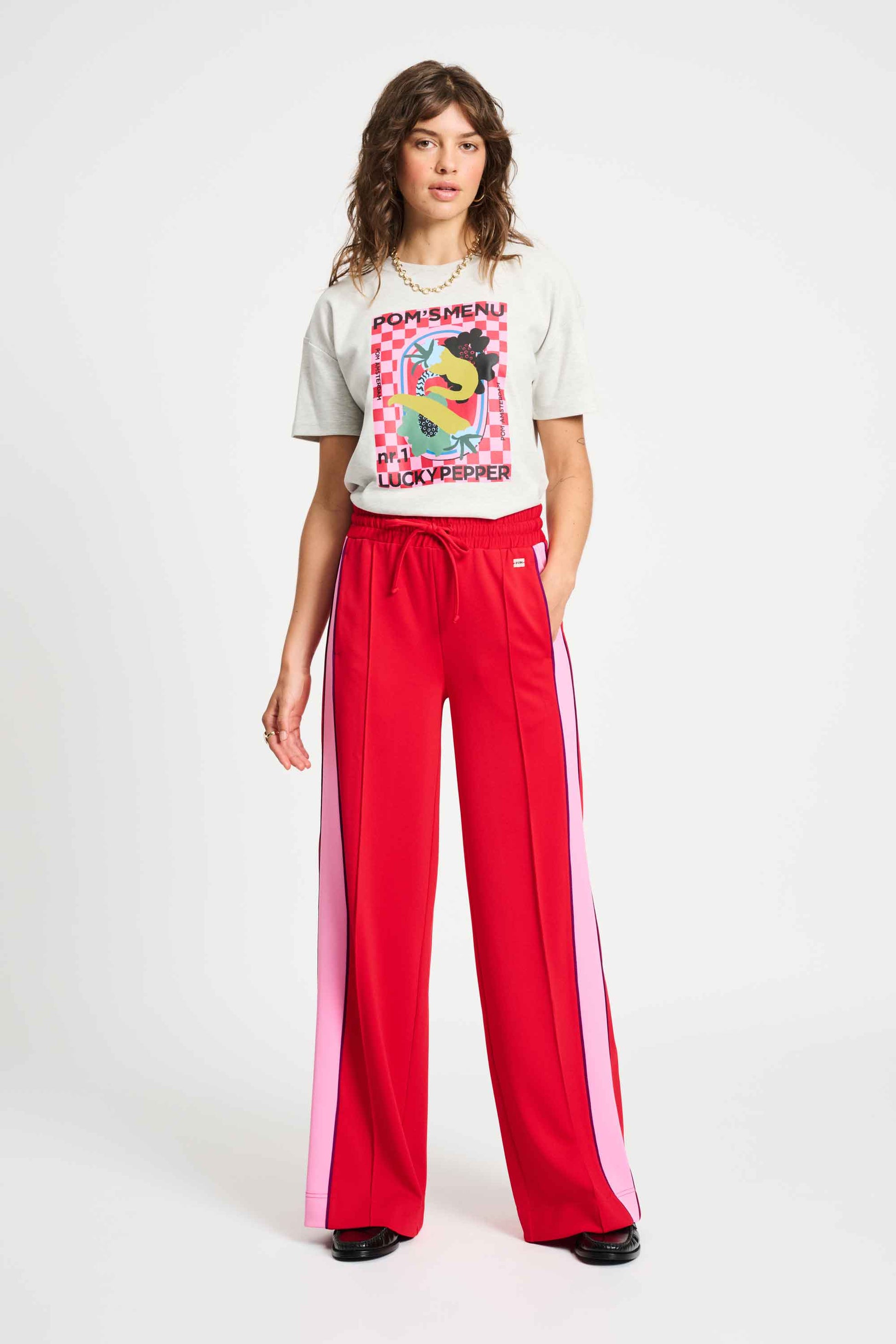 POM Amsterdam Pants Red / 34 PANTALON - Colourblock Chili Red