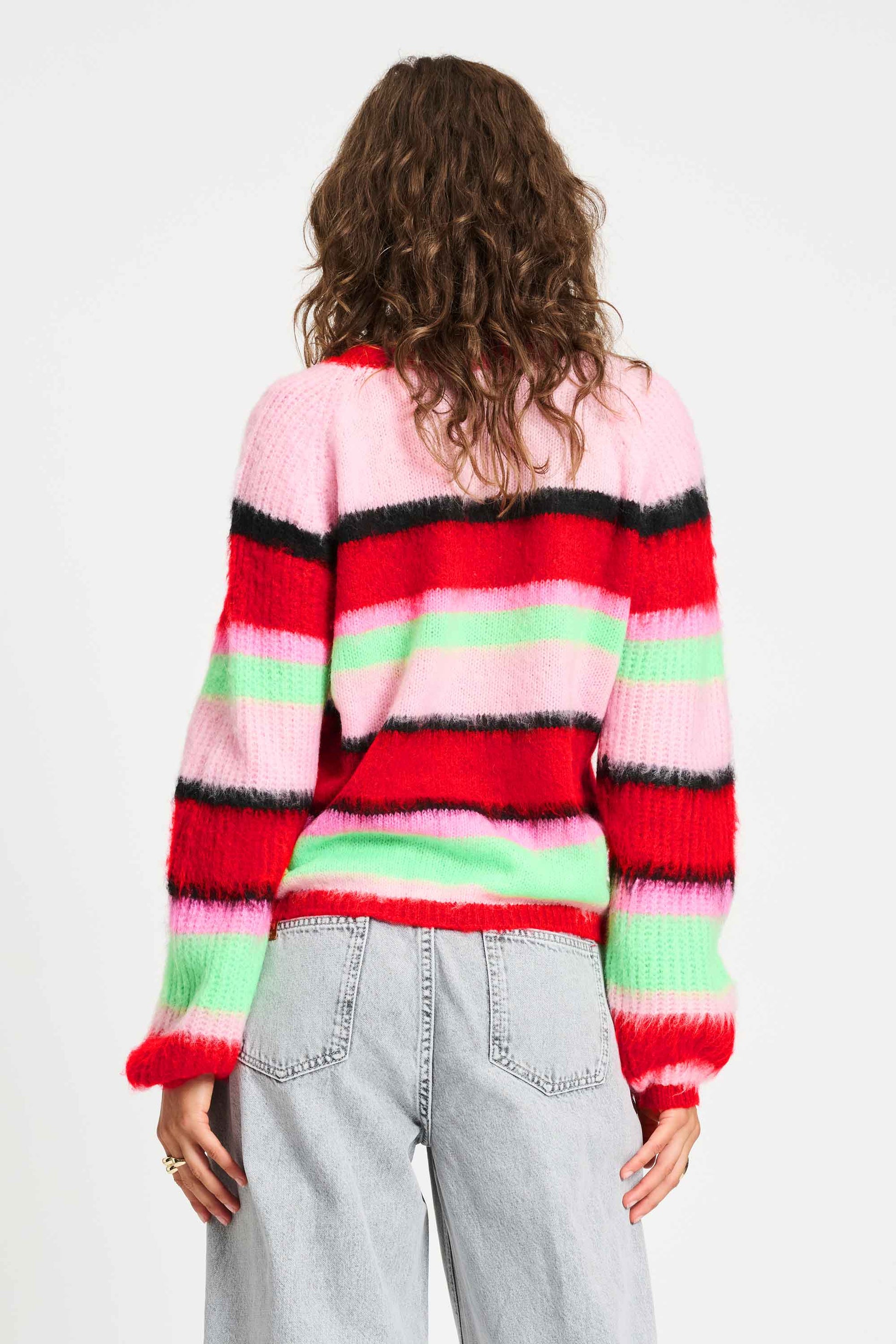 POM Amsterdam Pullovers SWEATER - Brushed Stripes Green