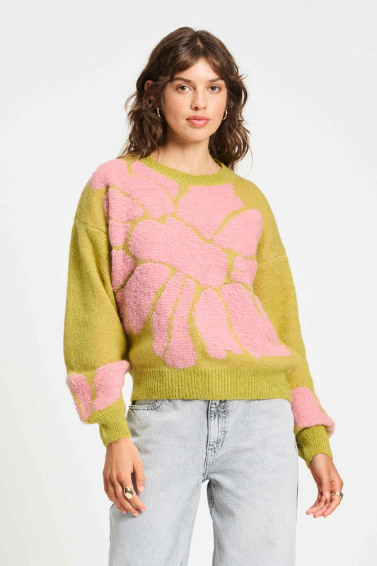 POM Amsterdam Pullovers Yellow / 34 SWEATER - Garden Flower