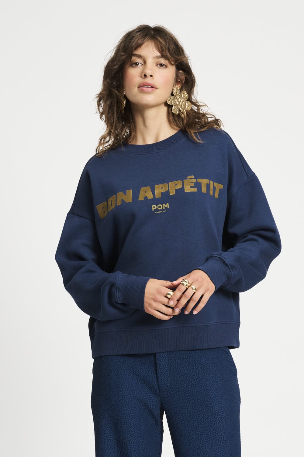 POM Amsterdam Sweaters Blue / 34 SWEATER - Bon Appétit