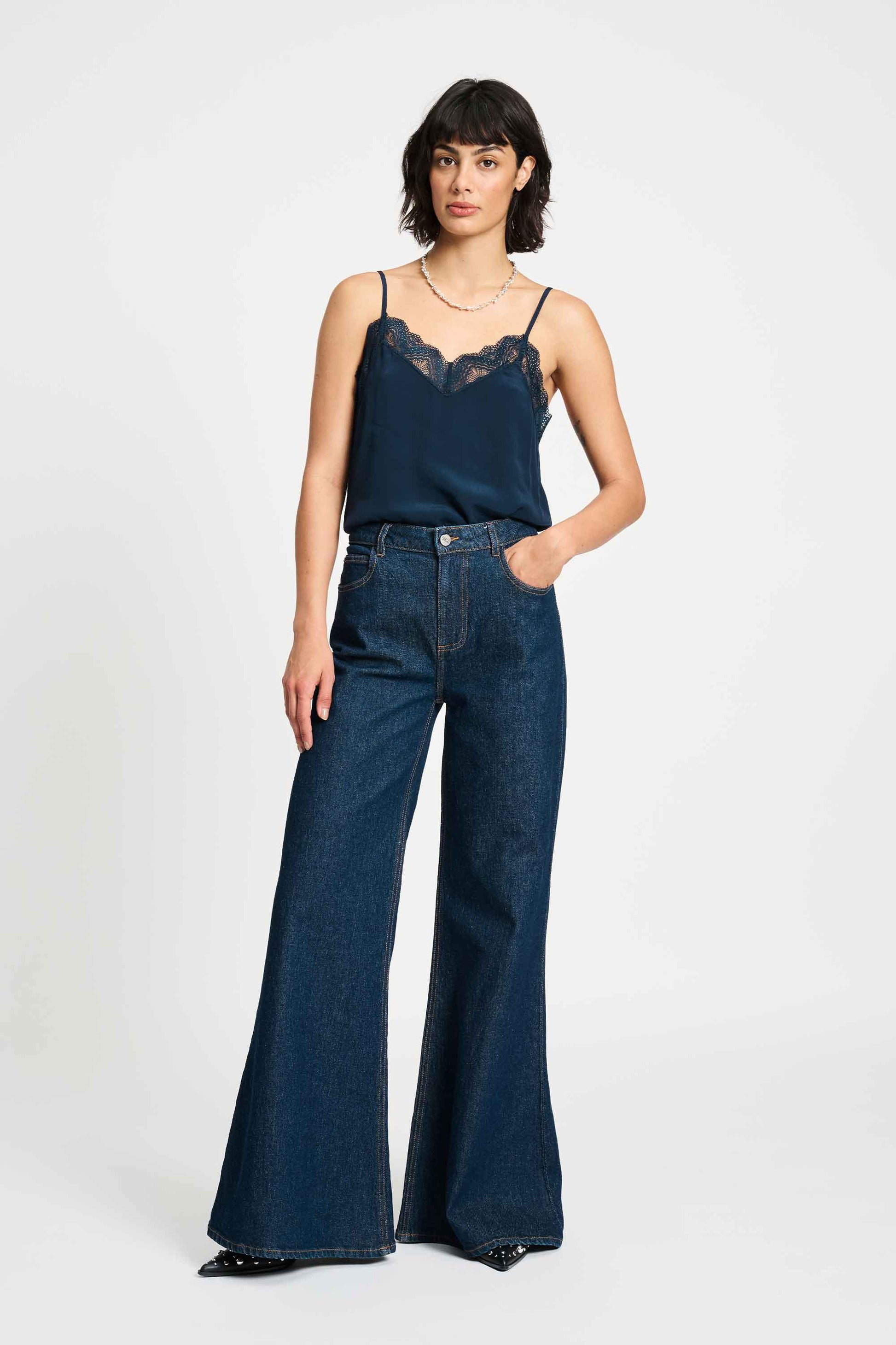 POM Amsterdam Tops TOP - Cami Dark Navy