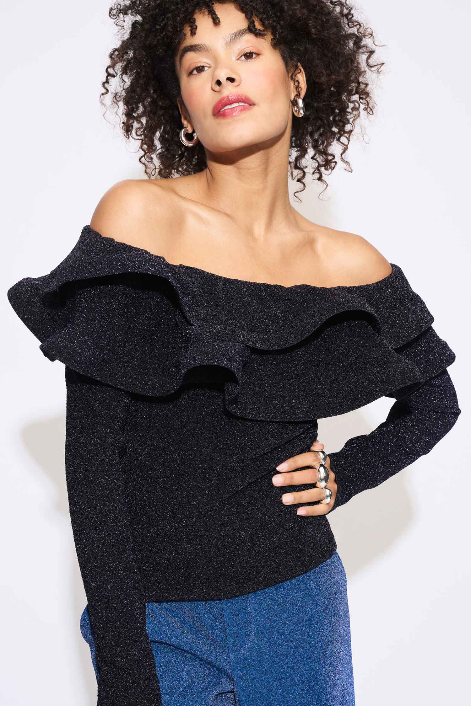 POM Amsterdam Tops TOP - Glitter Noir