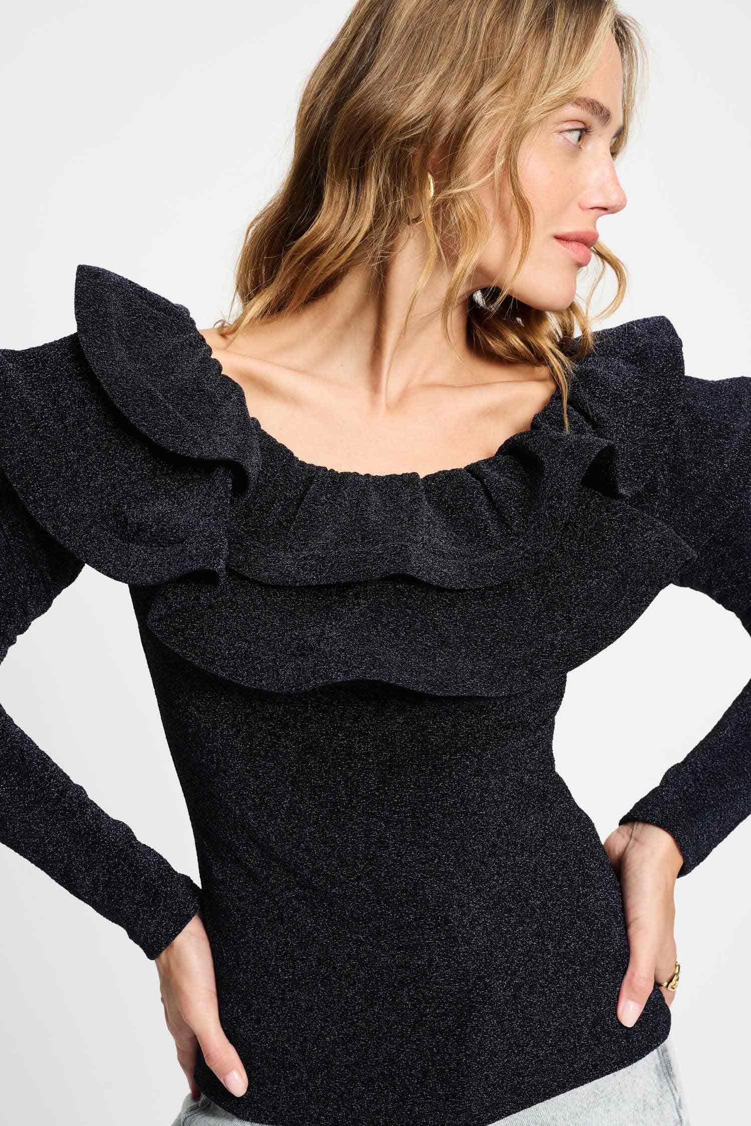 POM Amsterdam Tops TOP - Glitter Noir