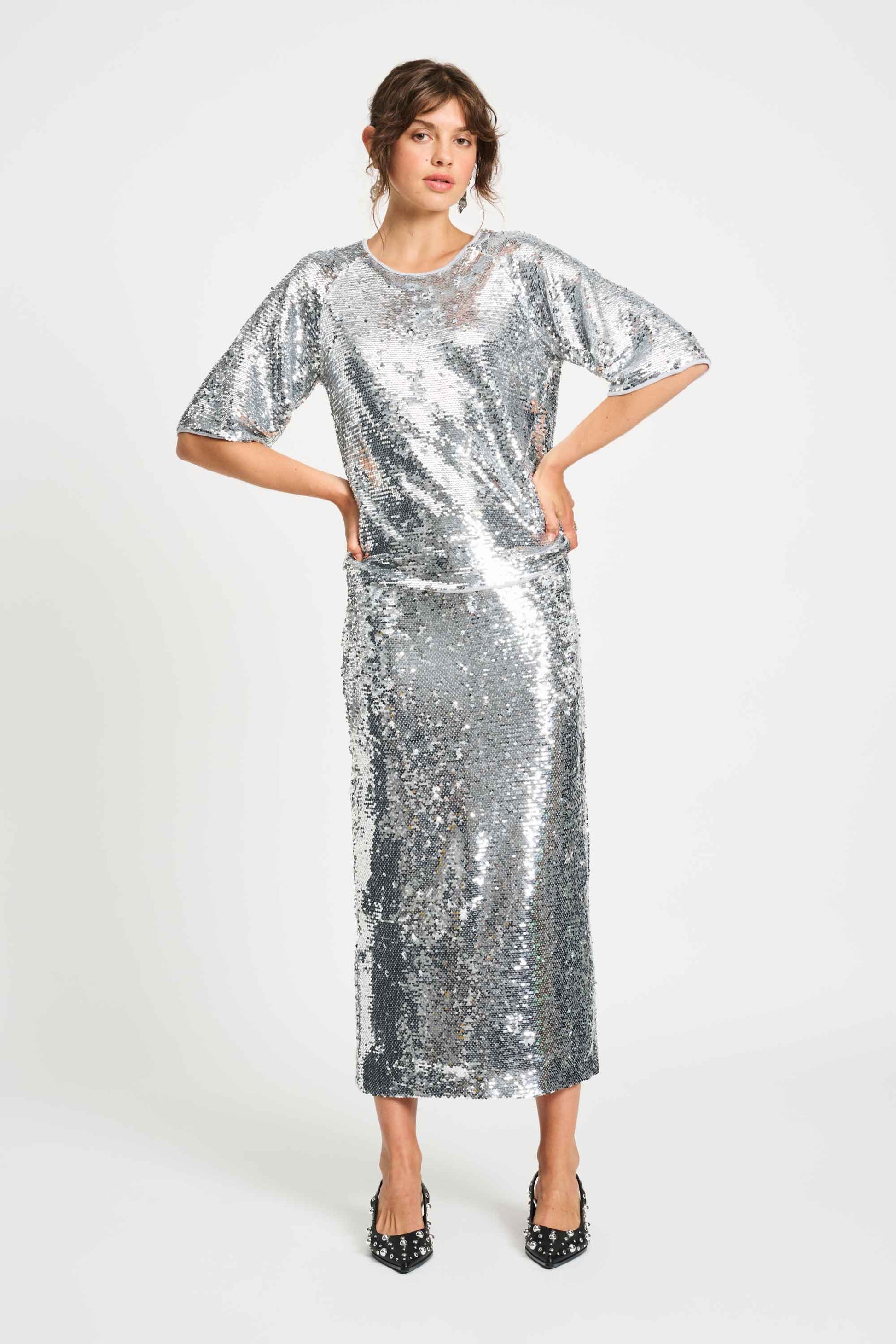 POM Amsterdam Tops TOP - Sequins Silver