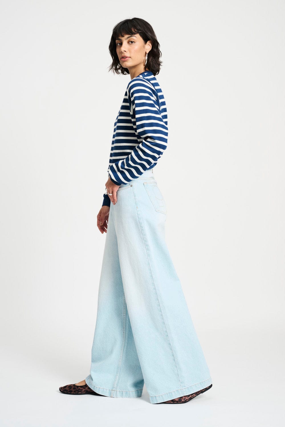 POM Amsterdam Tops TOP - Striped Blue White