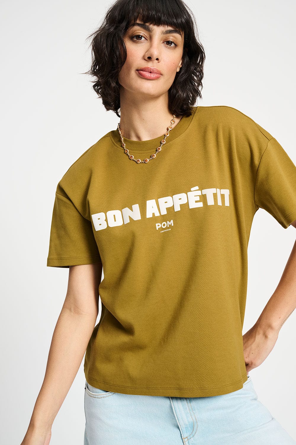 POM Amsterdam Tshirts Brown / 34 TSHIRT - Bon Appétit