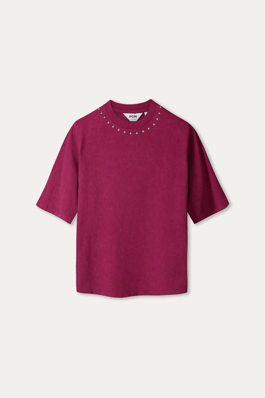 POM Amsterdam Tshirts T-SHIRT - Taylor Burgundy Red