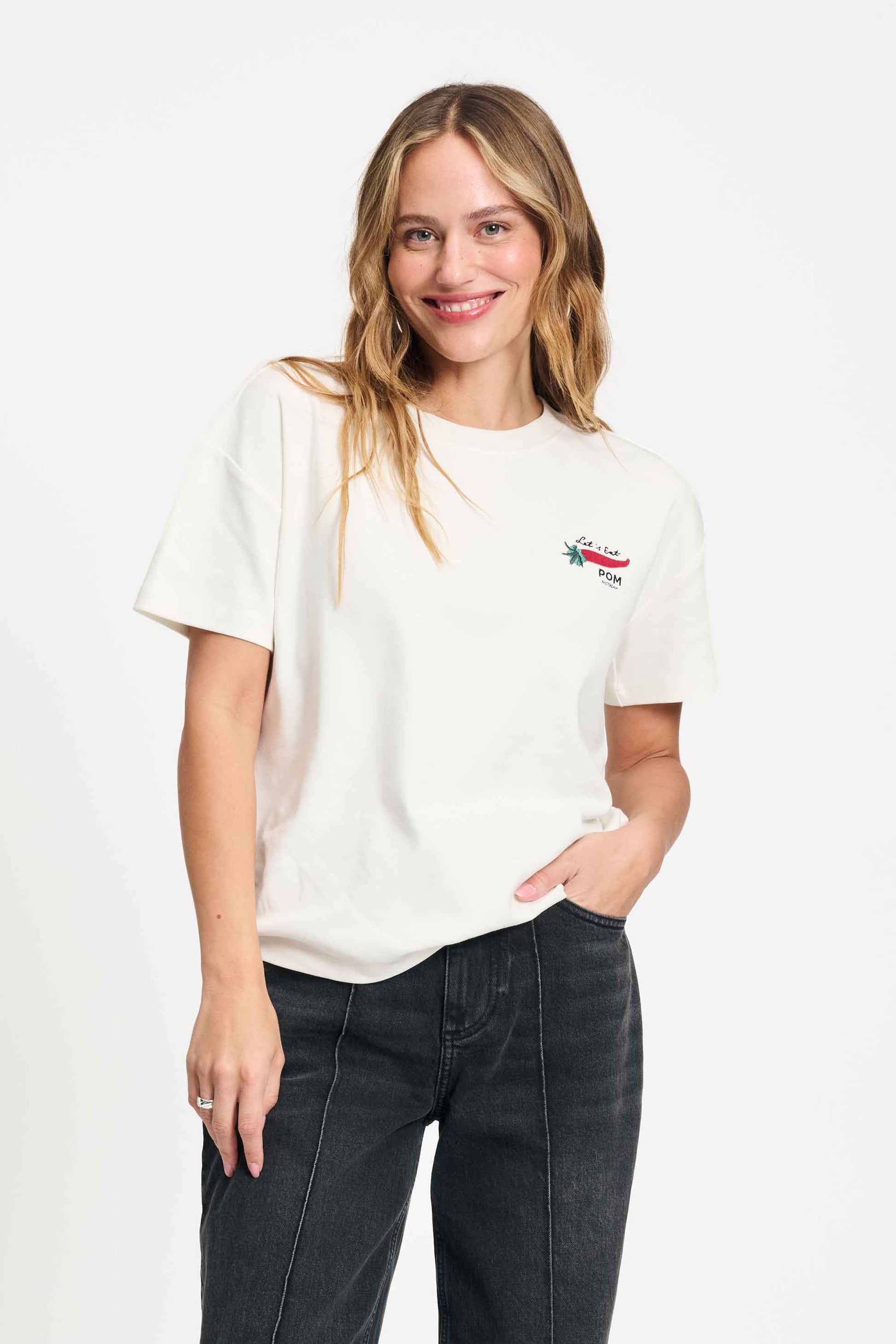 POM Amsterdam Tshirts White / 34 TSHIRT - Chili Pepper