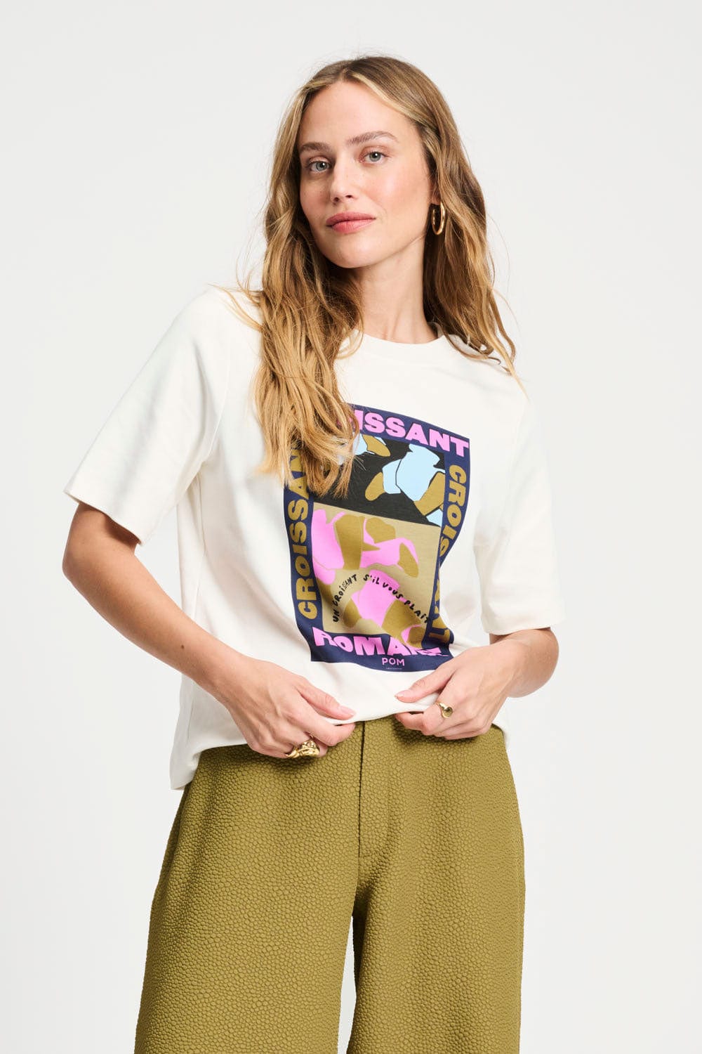 POM Amsterdam Tshirts White / 34 TSHIRT - Croissant Romance