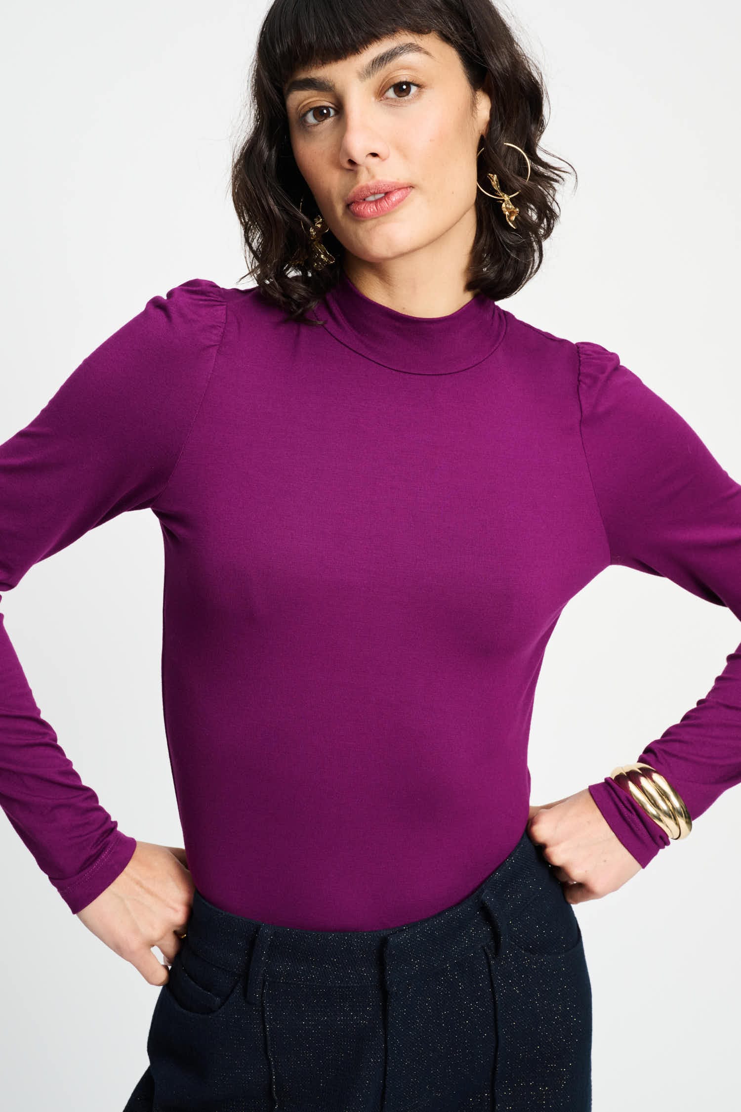 POM Amsterdam Turtlenecks Purple / 34 TURTLENECK - Plum