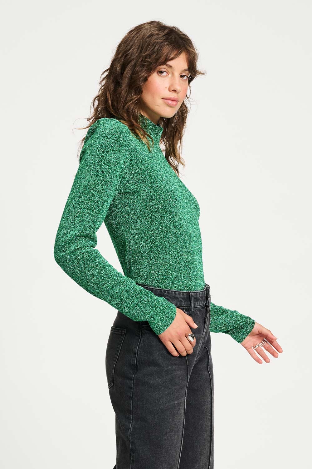 POM Amsterdam Turtlenecks TURTLENECK - Glitter Pine Green
