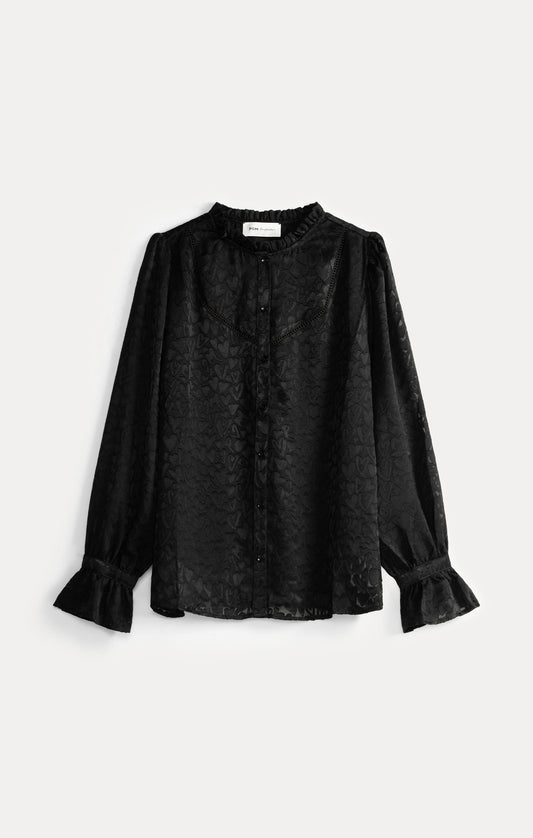 BLOUSE - Hearts Black