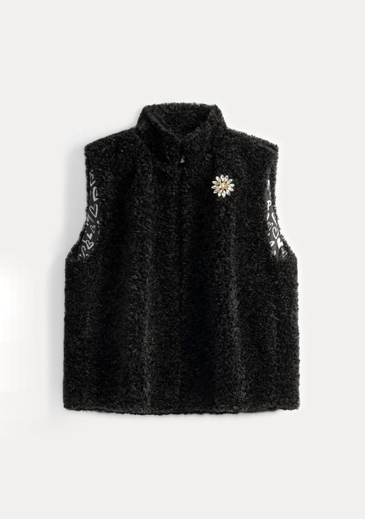 GILET - Teddy Love Black