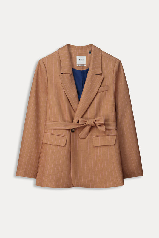 BLAZER - Striped Sugar Brown