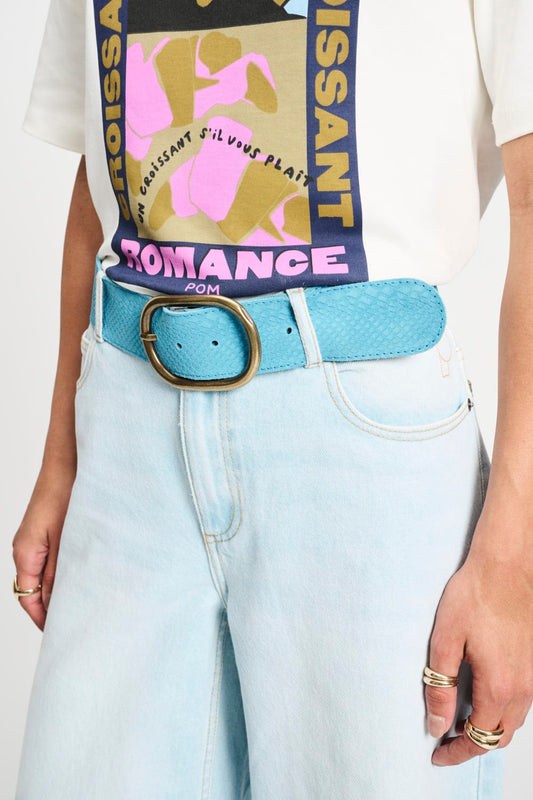 POM Amsterdam Belts Blue / 75 CEINTURE - Olivia Suede Sky Blue