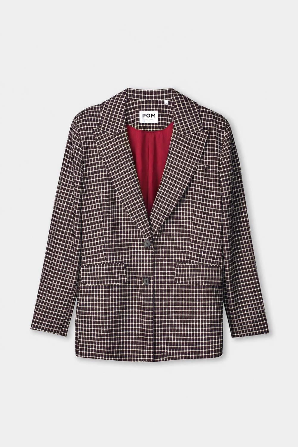POM Amsterdam Blazers BLAZER - Laurie Check Brown