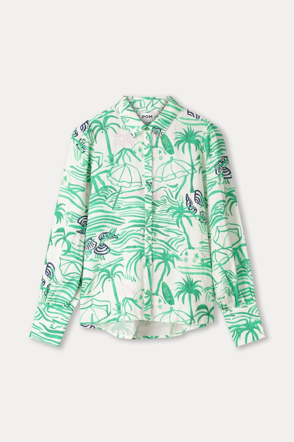 POM Amsterdam Blouses BLOUSE - Beach Vibes Linen