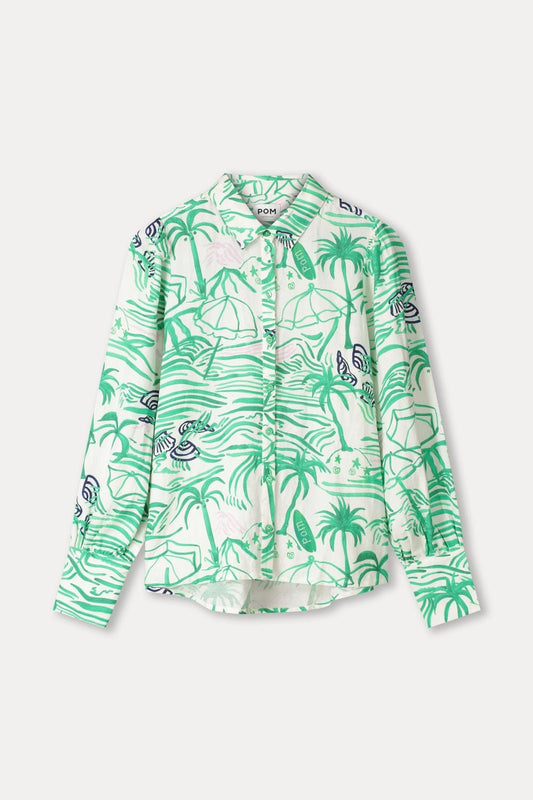 POM Amsterdam Blouses BLOUSE - Beach Vibes Linen