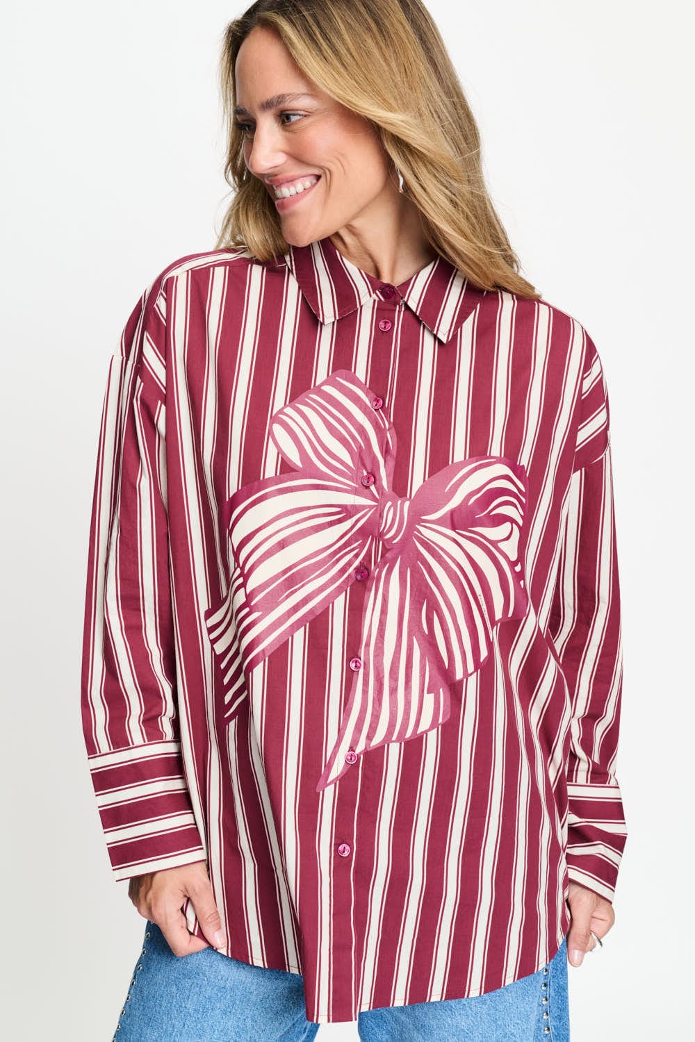 POM Amsterdam Blouses BLOUSE - Beau Ribbon Red