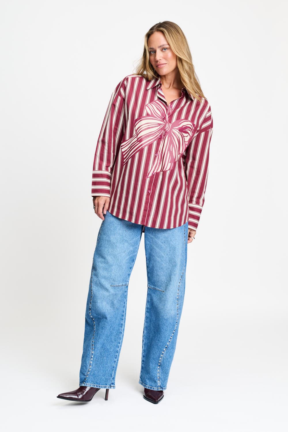 POM Amsterdam Blouses BLOUSE - Beau Ribbon Red
