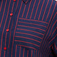POM Amsterdam Blouses BLOUSE - Beau Twill Striped Blue
