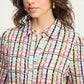 POM Amsterdam Blouses BLOUSE - Brushwork Check Linen