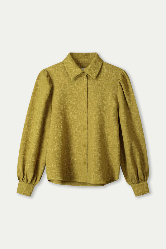 POM Amsterdam Blouses BLOUSE - Bubble Fresh Olive
