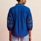 POM Amsterdam Blouses BLOUSE - Embroidery Ink Blue