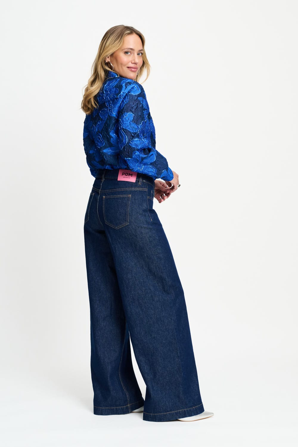 POM Amsterdam Blouses BLOUSE - Jade Bloom Cobalt Blue