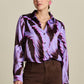 POM Amsterdam Blouses BLOUSE - Mila Satin Feathers Brown