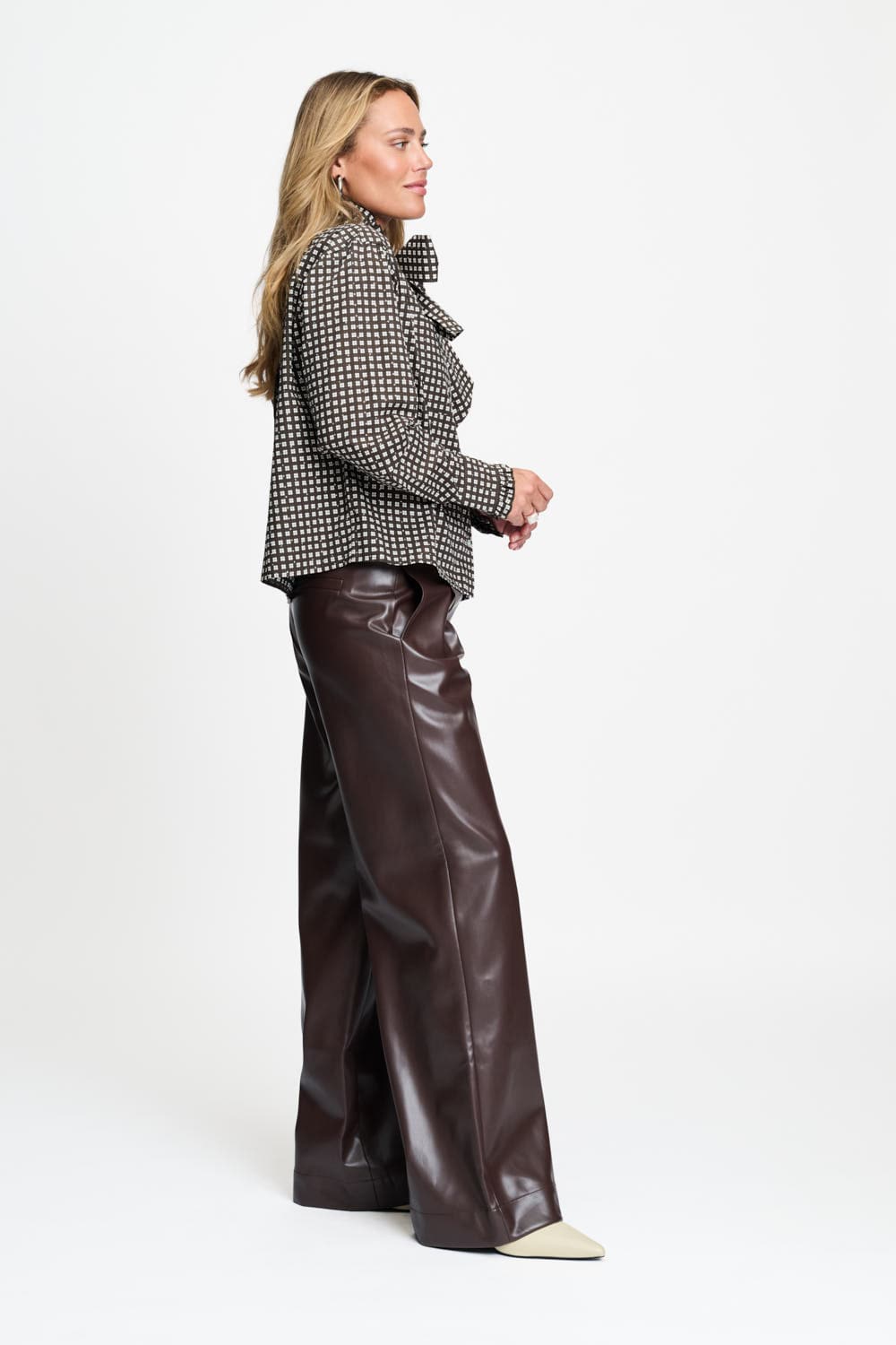 POM Amsterdam Blouses BLOUSE - Noa Check Brown