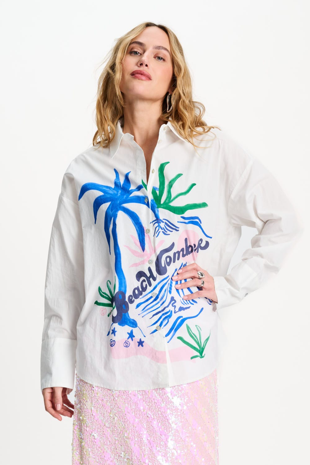 POM Amsterdam Blouses BLOUSE - Poplin Beachcomber
