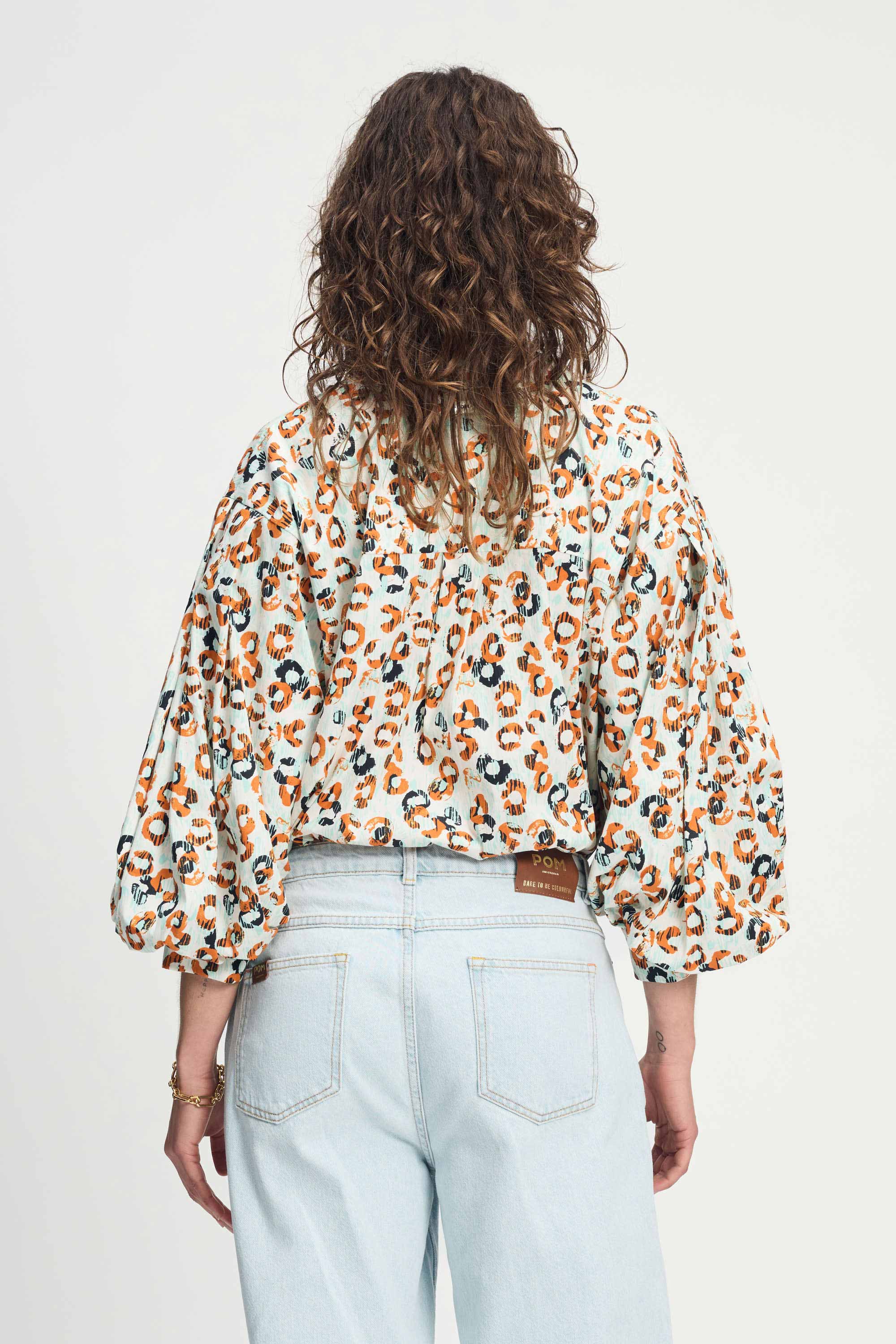 POM Amsterdam Blouses BLOUSE - Poplin Leopard Lush