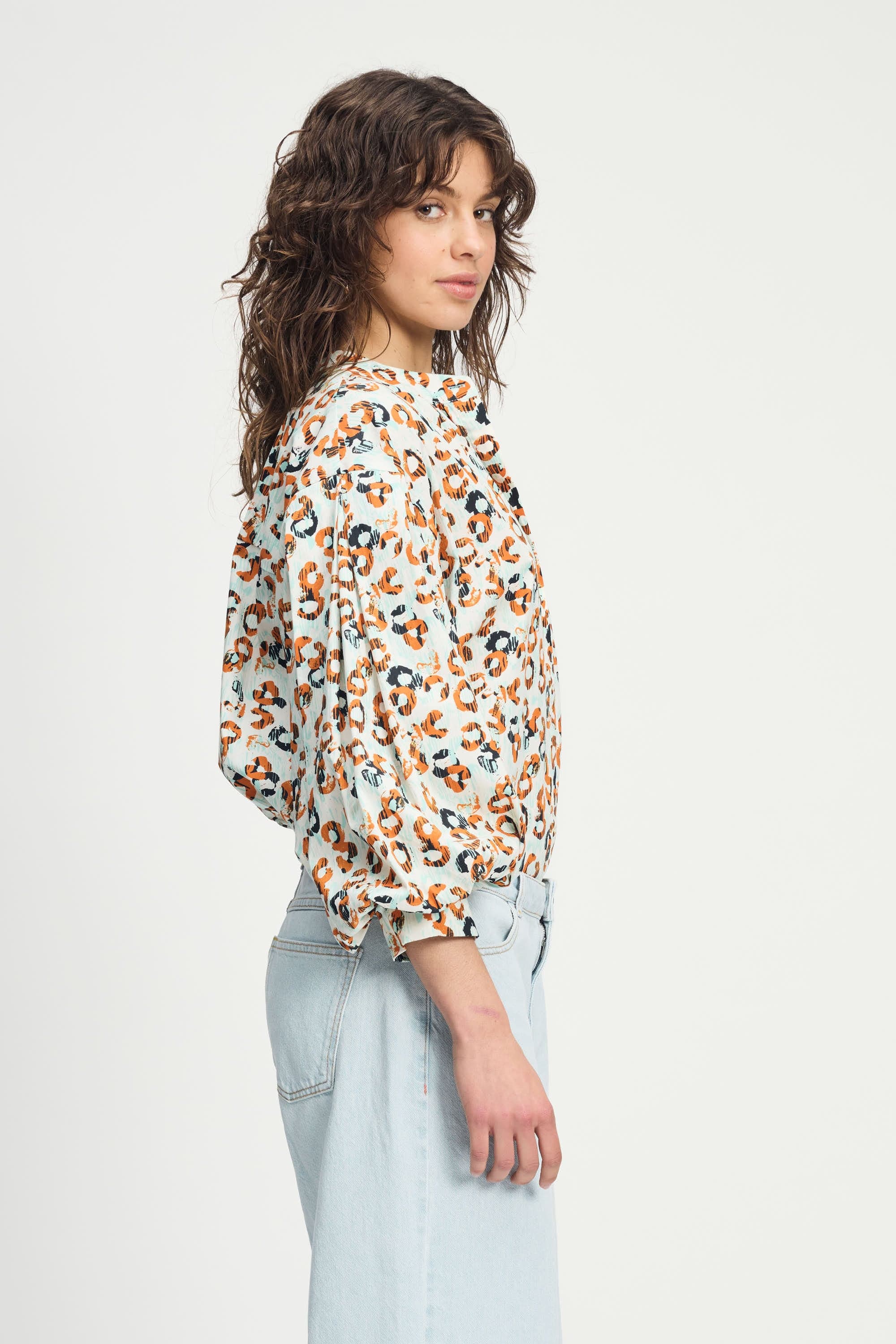 POM Amsterdam Blouses BLOUSE - Poplin Leopard Lush