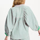 POM Amsterdam Blouses BLOUSE - Seersucker Green Pink