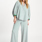 POM Amsterdam Blouses BLOUSE - Seersucker Green Pink