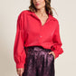 POM Amsterdam Blouses BLOUSE - Violet Shimmer Vibrant Pink