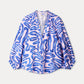 POM Amsterdam Blouses BLOUSE - Waves Pink Linen